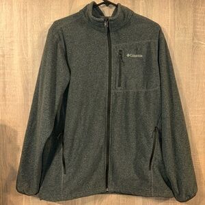 Columbia mens grey fleece zip up sweater size Large